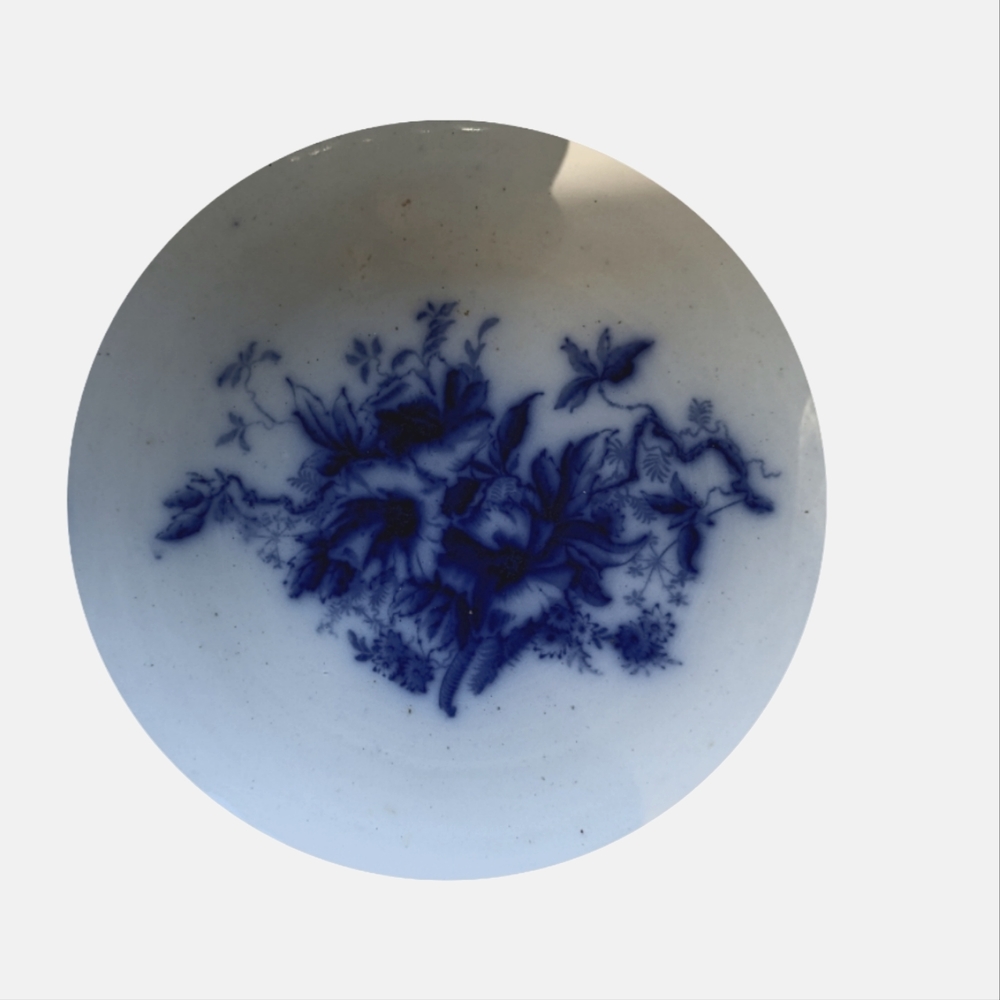 Antique Flow Blue Carlton Ware - Handled Open Dish - Petunia Pattern (c.a.1894) - Picture 4 of 8
